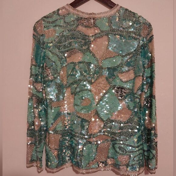 Oleg Cassini Black Tie 80's RARE VTG Blouse 🔥Bring The Heat Host Pick🔥 - Picture 3 of 4